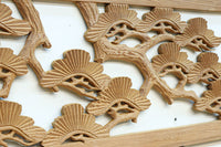 木地色の明るい色合いで気品ある彫刻欄間素材 EZ2719ab 在庫(a:1 b:1)枚