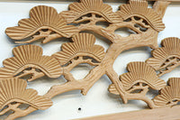 木地色の明るい色合いで気品ある彫刻欄間素材 EZ2719ab 在庫(a:1 b:1)枚