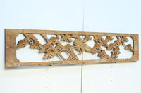 木地色の明るい色合いで気品ある彫刻欄間素材 EZ2719ab 在庫(a:1 b:1)枚