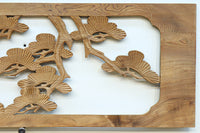 木地色の明るい色合いで気品ある彫刻欄間素材 EZ2719ab 在庫(a:1 b:1)枚