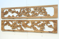 木地色の明るい色合いで気品ある彫刻欄間素材 EZ2719ab 在庫(a:1 b:1)枚