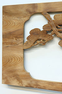 木地色の明るい色合いで気品ある彫刻欄間素材 EZ2719ab 在庫(a:1 b:1)枚