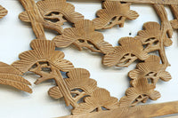 木地色の明るい色合いで気品ある彫刻欄間素材 EZ2719ab 在庫(a:1 b:1)枚