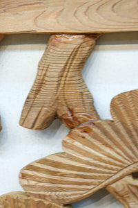 木地色の明るい色合いで気品ある彫刻欄間素材 EZ2719ab 在庫(a:1 b:1)枚