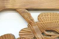 木地色の明るい色合いで気品ある彫刻欄間素材 EZ2719ab 在庫(a:1 b:1)枚