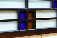 色ガラスがアクセントになるモダンデザインが素敵なガラス入り小型欄間 EZ2748ab 在庫(a:1 b:1)枚