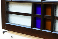 色ガラスがアクセントになるモダンデザインが素敵なガラス入り小型欄間 EZ2748ab 在庫(a:1 b:1)枚