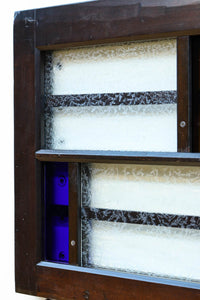 色ガラスがアクセントになるモダンデザインが素敵なガラス入り小型欄間 EZ2748ab 在庫(a:1 b:1)枚