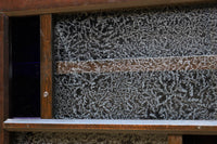 色ガラスがアクセントになるモダンデザインが素敵なガラス入り小型欄間 EZ2748ab 在庫(a:1 b:1)枚