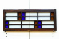 色ガラスがアクセントになるモダンデザインが素敵なガラス入り小型欄間 EZ2748ab 在庫(a:1 b:1)枚