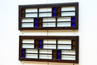 色ガラスがアクセントになるモダンデザインが素敵なガラス入り小型欄間 EZ2748ab 在庫(a:1 b:1)枚