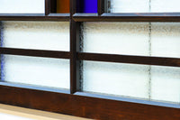 色ガラスがアクセントになるモダンデザインが素敵なガラス入り小型欄間 EZ2748ab 在庫(a:1 b:1)枚