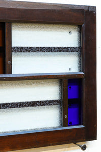 色ガラスがアクセントになるモダンデザインが素敵なガラス入り小型欄間 EZ2748ab 在庫(a:1 b:1)枚