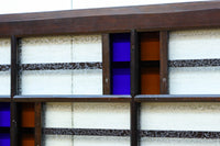 色ガラスがアクセントになるモダンデザインが素敵なガラス入り小型欄間 EZ2748ab 在庫(a:1 b:1)枚