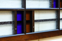 色ガラスがアクセントになるモダンデザインが素敵なガラス入り小型欄間 EZ2748ab 在庫(a:1 b:1)枚