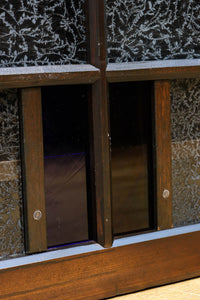 色ガラスがアクセントになるモダンデザインが素敵なガラス入り小型欄間 EZ2748ab 在庫(a:1 b:1)枚