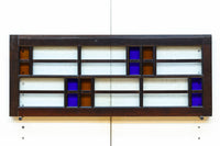 色ガラスがアクセントになるモダンデザインが素敵なガラス入り小型欄間 EZ2748ab 在庫(a:1 b:1)枚