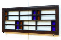 色ガラスがアクセントになるモダンデザインが素敵なガラス入り小型欄間 EZ2748ab 在庫(a:1 b:1)枚