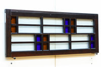 色ガラスがアクセントになるモダンデザインが素敵なガラス入り小型欄間 EZ2748ab 在庫(a:1 b:1)枚