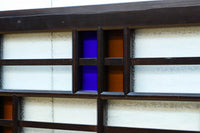 色ガラスがアクセントになるモダンデザインが素敵なガラス入り小型欄間 EZ2748ab 在庫(a:1 b:1)枚