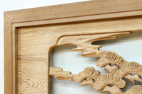 Carved transom with glass EZ2766