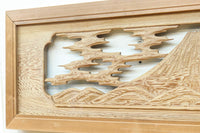 Carved transom with glass EZ2766