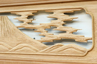 Carved transom with glass EZ2766