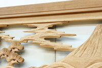 Carved transom with glass EZ2766