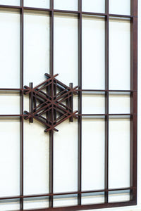 麻の葉と胡麻組子の装飾で雅な面持ちの小型建具素材 EZ2803 在庫2枚