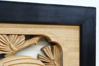 稀少サイズ‼︎見事な枝ぶりの松と鷹の彫刻小型欄間 EZ2809 在庫1枚