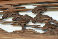 雄大な富士山と松の風景が美しい彫刻欄間 EZ2810 在庫1枚