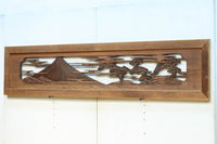 雄大な富士山と松の風景が美しい彫刻欄間 EZ2810 在庫1枚