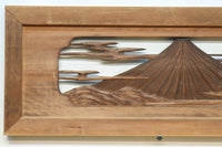 雄大な富士山と松の風景が美しい彫刻欄間 EZ2810 在庫1枚