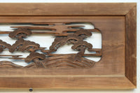 雄大な富士山と松の風景が美しい彫刻欄間 EZ2810 在庫1枚