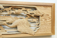 鶴と松を細やかに描いた彫刻欄間 EZ2812ab 在庫(a:1 b:1)枚