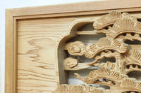 鶴と松を細やかに描いた彫刻欄間 EZ2812ab 在庫(a:1 b:1)枚