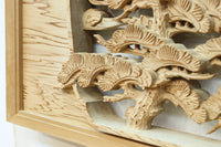 鶴と松を細やかに描いた彫刻欄間 EZ2812ab 在庫(a:1 b:1)枚