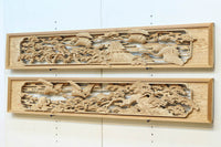 鶴と松を細やかに描いた彫刻欄間 EZ2812ab 在庫(a:1 b:1)枚