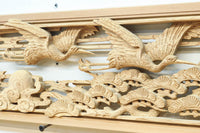 鶴と松を細やかに描いた彫刻欄間 EZ2812ab 在庫(a:1 b:1)枚