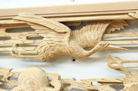 鶴と松を細やかに描いた彫刻欄間 EZ2812ab 在庫(a:1 b:1)枚