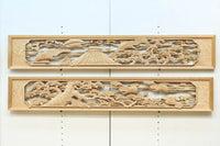 鶴と松を細やかに描いた彫刻欄間 EZ2812ab 在庫(a:1 b:1)枚