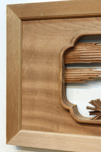 力強い鷹を描いた立体感のある彫刻欄間 EZ2813ab 在庫(a:1 b:1)枚