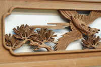 力強い鷹を描いた立体感のある彫刻欄間 EZ2813ab 在庫(a:1 b:1)枚