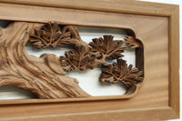 力強い鷹を描いた立体感のある彫刻欄間 EZ2813ab 在庫(a:1 b:1)枚