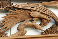 力強い鷹を描いた立体感のある彫刻欄間 EZ2813ab 在庫(a:1 b:1)枚