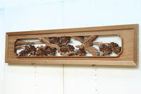 力強い鷹を描いた立体感のある彫刻欄間 EZ2813ab 在庫(a:1 b:1)枚