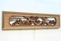 力強い鷹を描いた立体感のある彫刻欄間 EZ2813ab 在庫(a:1 b:1)枚