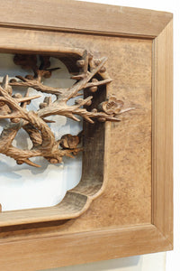 立体感ある梅や菊を華やかに描く彫刻欄間 EZ2814ab 在庫(a:1 b:1)枚