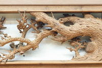 立体感ある梅や菊を華やかに描く彫刻欄間 EZ2814ab 在庫(a:1 b:1)枚