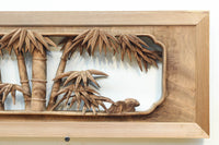 立体感ある梅や菊を華やかに描く彫刻欄間 EZ2814ab 在庫(a:1 b:1)枚